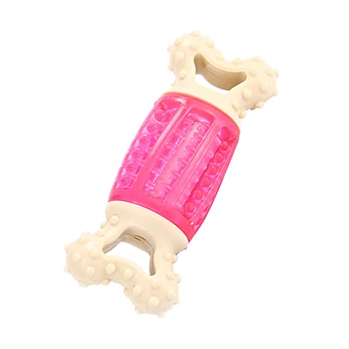Alasum Hundespielzeug Kauspielzeug mit Quietschfunktion Langlebiges Beißspielzeug für Hunde Pinkes Knochenförmiges Sound-Squeaky Toy Fördert Spielerisches Kauen und Zerstörungsverhalten von Alasum