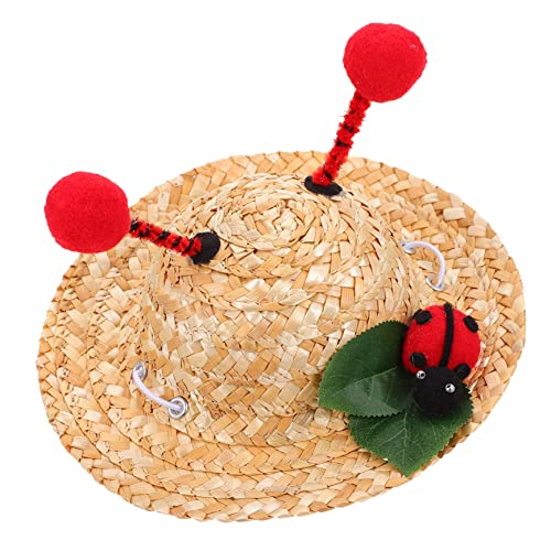 Alasum Kleiner Strohhut mit Cartoon Insekten Leichter Katzenhut für Süße und Partys für Kleine Haustiere Anzulegen und Bequem Alasum Kleiner Strohhut mit Cartoon Insekten Leichter Katzenhut für Süße und Partys für Kleine Haustiere Anzulegen und Bequem von Alasum