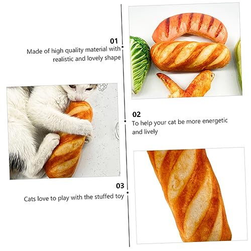 Alasum Plüsch Katzenminze mit Sound Katzenbrot Kuscheltier Interaktives Emuliertes Katzenplüschtier für Kätzchen Lustiges Haustierzubehör zur Beschäftigung von Alasum
