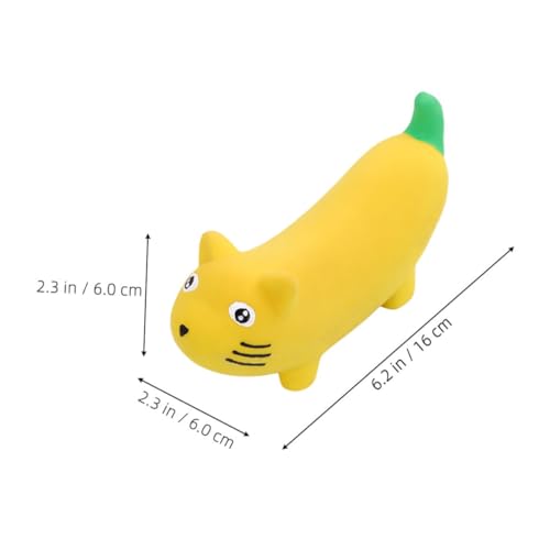 Alasum Quietschendes Latex Kauspielzeug für Kleine und Mittelgroße Hunde Robustes Hundespielzeug in Bananen Katzen Form Interaktives Beißspielzeug zum Zahntraining und Beschäftigung von Alasum
