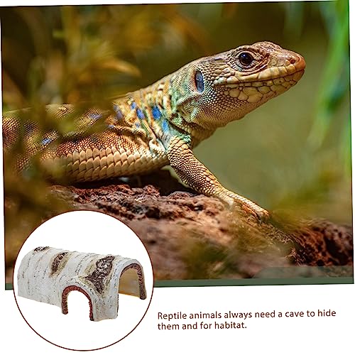 Alasum Reptilien Versteckhöhle aus Natürlichem Harz Kleine Schildkröten und Spinnenschutz Unterschlupf Dunkles Versteck für Eidechsen und Hamster Dekoratives Terrarium Habitat von Alasum