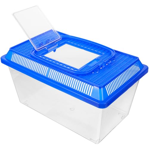 Alasum Turtle Tank mit Plattform Kreative Transportbox für Schildkröten Aquarium für Reptilien Transparentes Design für Haustierbeobachtung und Interaktion von Alasum