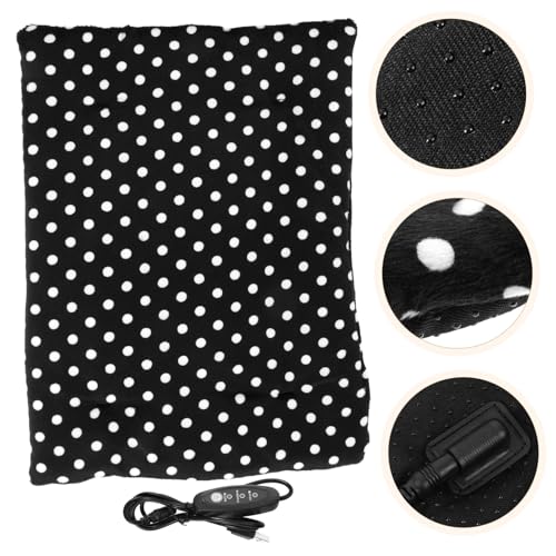 Alasum USB Beheizbare Haustiermatte mit Temperaturregelung Selbstwärmendes Waschbares Heizkissen für Katzen Hunde und Kleintiere Schwarzer Fleck für Boden Bett und Nest von Alasum