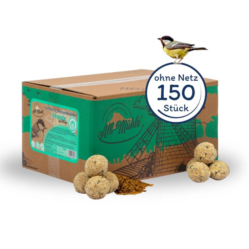 150 Stk. Lyra Pet® Meisenknödel aus der Alb-Mühle Protein mit Mehlwürmern ohne Netz à 85 g von Alb-Mühle
