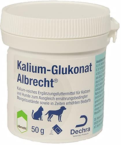 Albrecht Dechra - Kalium-Glukonat Ergänzungsfuttermittel für Katzen und Hunde 50g von Albrecht