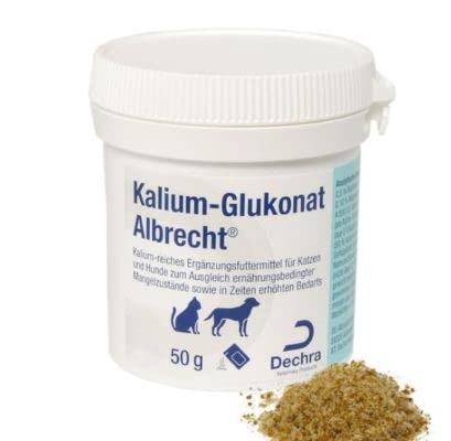 Albrecht Dechra - Kalium-Glukonat Ergänzungsfuttermittel für Katzen und Hunde 50g von Albrecht