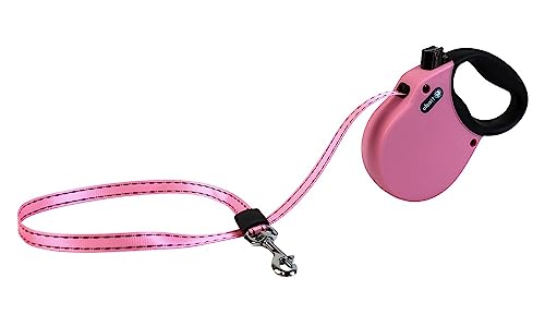 Alcott 5189-RLSHPW Abenteuer Rolleinen für Hunde Gurtleine 3 m lektstreifen im Gurt mit Soft Grauer Griff XS pink, 11 kg von alcott