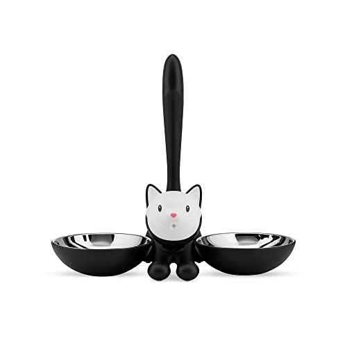 Alessi Tigrito AMMI09 B Design Katzennapf aus Edelstahl und termoplastisches Harz, schwarz, 32 cm von Alessi