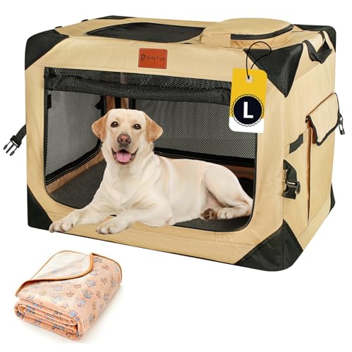 AlfaTok Faltbare und faltbare Hundebox, tragbar und weich für große Hunde, 91,4 x 63,5 x 63,5 cm AlfaTok Faltbare und faltbare Hundebox, tragbar und weich für große Hunde, 91,4 x 63,5 x 63,5 cm von AlfaTok