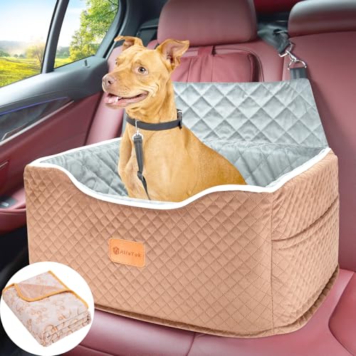 AlfaTok Memory Foam Booster Hundeautositz für mittelgroße Hunde, erhöhter Haustier-Autositz unter 20,4 kg, abnehmbar, waschbar, rutschfester Hundesitz nur für Auto-Rücksitz, Reise-Hunde-Autobett, AlfaTok Memory Foam Booster Hundeautositz für mittelgroße Hunde, erhöhter Haustier-Autositz unter 20,4 kg, abnehmbar, waschbar, rutschfester Hundesitz nur für Auto-Rücksitz, Reise-Hunde-Autobett, von AlfaTok