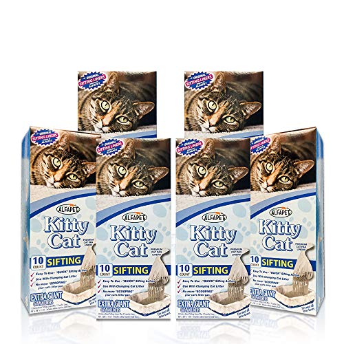 Alfapet Kitty katze pfanne wegwerfprodukt, sifting liners- 10-pack + 1 transfer liner-for large, x-large, giant, extra-giant size wurf boxen- packung mit 6, 40 in x 38 in von Alfapet