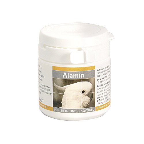 alfavet Alamin, B-Vitamine und Aminosäuren, Energie und Abwehrkräfte, bei Belastungen, Ergänzungsfuttermittel für Zier- und Singvögel, Pulver 30g von Alfavet