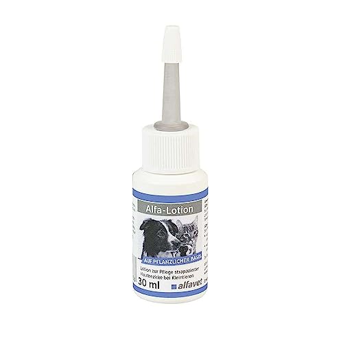 Alfavet Alfa-Lotion, strapazierte, Wunde Hautstellen, Pfotenballen, Abschürfungen für Hund, Katze und Kleintiere, Pflegelotion, 30ml von Alfavet