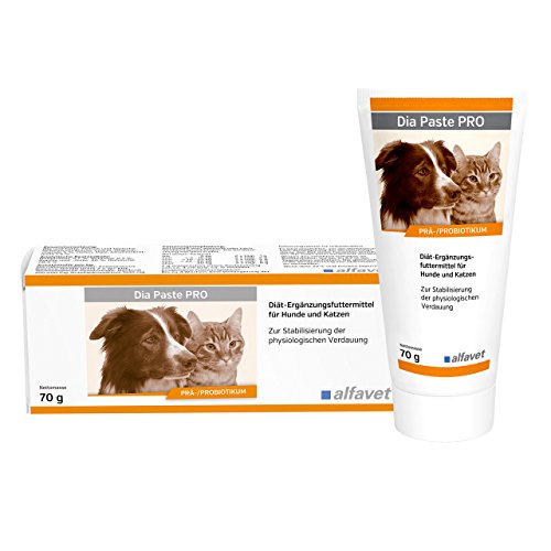 Alfavet Dia Paste PRO, Diät-Ergänzungsfuttermittel bei Durchfall, für Hunde und Katzen, Präbiotikum Probiotikum, 70g Tube von Alfavet