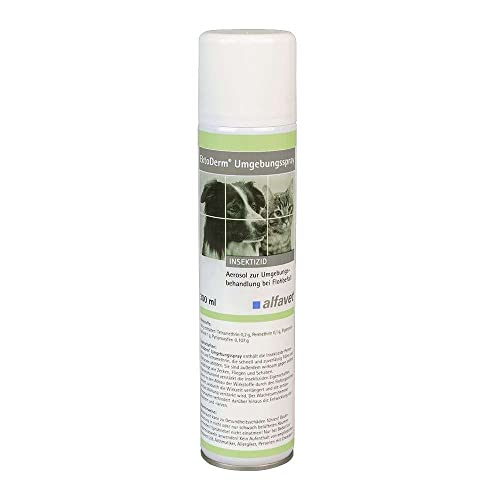Alfavet EktoDerm Umgebungsspray, zur Umgebungsbehandlung bei Flohbefall Insektizid, 300ml für bis zu 100m² von Alfavet