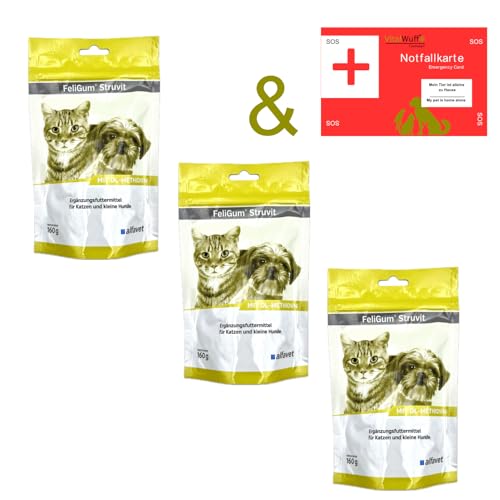 Alfavet FeliGum Struvit 3x160g Hund Katze unterst. Auflösung von Struvitsteinen Alfavet FeliGum Struvit 3x160g Hund Katze unterst. Auflösung von Struvitsteinen von Alfavet