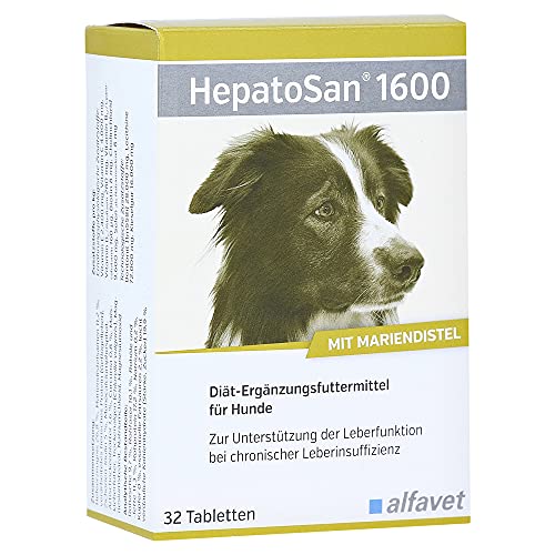 alfavet HepatoSan 1600 | 32 Tabletten | Diät-Ergänzungsfuttermittel für Hunde| Zur Unterstützung der Leberfunktion bei chronischer Leberinsuffizienz von Alfavet