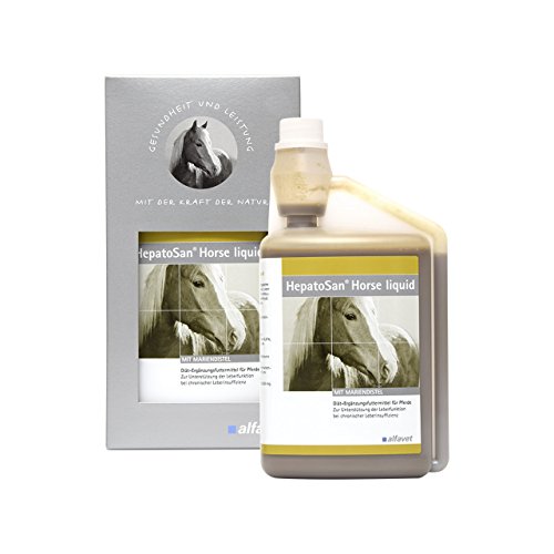 Alfavet HepatoSan Horse Liquid, Leberstoffwechsel, Entgiftung, bei chronischer Leberinsuffizienz, Diät-Ergänzungsfuttermittel für Pferde, 1L von Alfavet