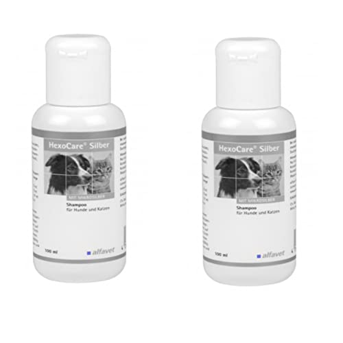 Alfavet HexoCare Silber Shampoo für Hunde und Katzen - Doppelpack - 2 x 100 ml von Alfavet