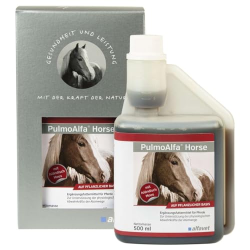 Alfavet PulmoAlfa Horse, Hustensaft zur Unterstützung der physiologischen Abwehrkräfte der Atemwege, Ergänzungsfuttermittel für Pferde, 500ml Dosierflasche von Alfavet