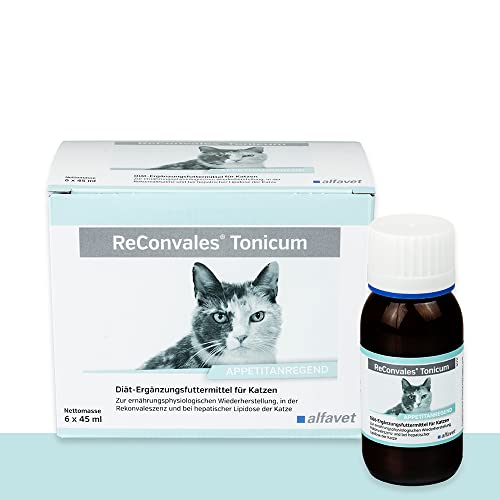 alfavet ReConvales Tonicum Katze, 3er Pack, appetitanregendes Diät-Ergänzungsfuttermittel zur Rekonvaleszenz und bei Untergewicht, 3 x 6 x 45ml von Alfavet