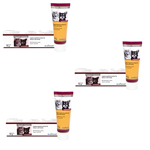 alfavet, ReConvales Päppelpaste, 3er Pack, Lachscreme, Ergänzungsfuttermittel für Katzen und Hunde, 3 x 75g Tube von Alfavet