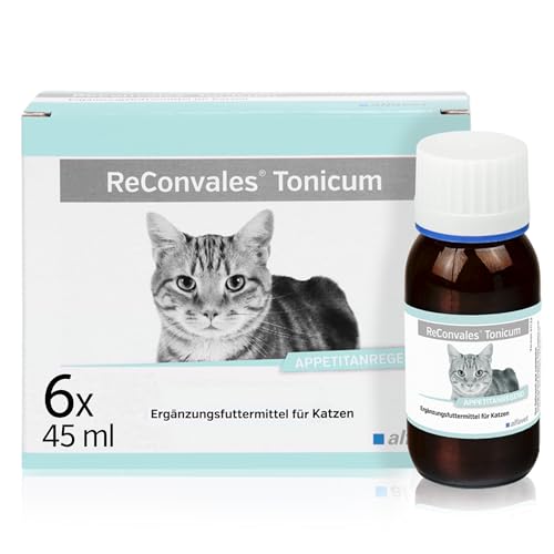 alfavet ReConvales Tonicum Katze, appetitanregendes Diät-Ergänzungsfuttermittel zur Rekonvaleszenz und bei Untergewicht, 6 x 45ml von Alfavet