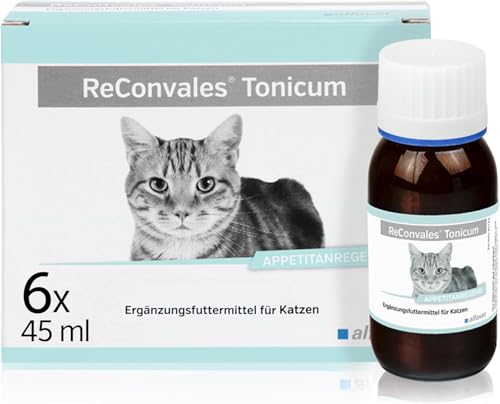 alfavet ReConvales Tonicum Katze, appetitanregendes Diät-Ergänzungsfuttermittel zur Rekonvaleszenz und bei Untergewicht, 6 x 45ml von Alfavet