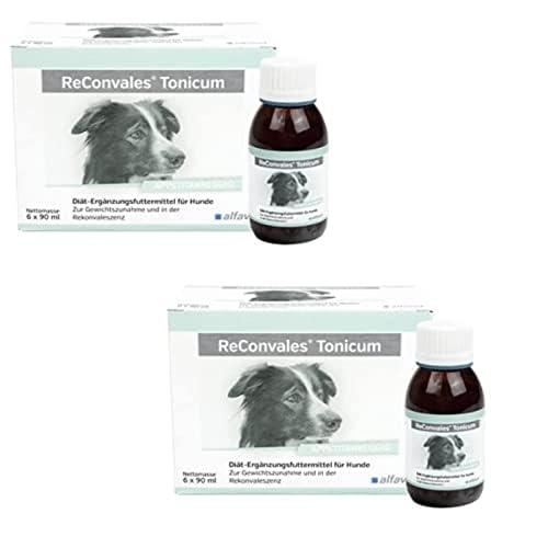 alfavet ReConvales Tonicum Hund, Doppelpack, appetitanregendes Diät-Ergänzungsfuttermittel zur Rekonvaleszenz und bei Untergewicht, 2 x 6 x 90 ml Flasche von Alfavet