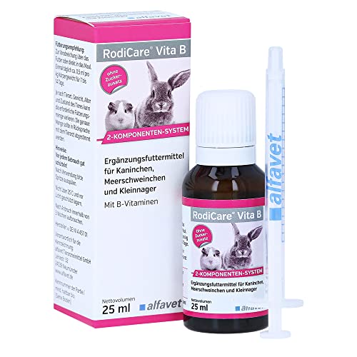 Alfavet RodiCare Vita B, B-Vitamine Ergänzungsfuttermittel für Kaninchen, Meerschweinchen und Kleinnager, 25ml mit Dosierspritze von Alfavet