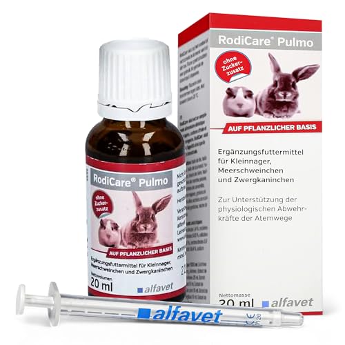 alfavet RodiCare Pulmo, zur Unterstützung der Atemwege von Meerschweinchen und Kleinnagern, Ergänzungsfuttermittel, 20ml, Dosierspritze von Alfavet