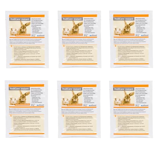 Alfavet RodiCare instant | 6er Pack | 6 x 20 g | Pulverförmiges Alleinfuttermittel für Zwergkaninchen, Meerschweinchen, Degus und Chinchillas | Spezielle Kräutermischung Alfavet RodiCare instant | 6er Pack | 6 x 20 g | Pulverförmiges Alleinfuttermittel für Zwergkaninchen, Meerschweinchen, Degus und Chinchillas | Spezielle Kräutermischung von Alfavet