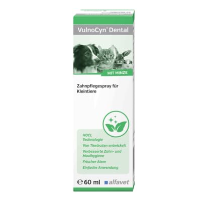 Alfavet VulnoCyn Dental, zur Pflege von Zähnen und Zahnfleisch für Hunde, Katzen und andere Kleintiere, Zahnpflege-Spray, 60ml von Alfavet