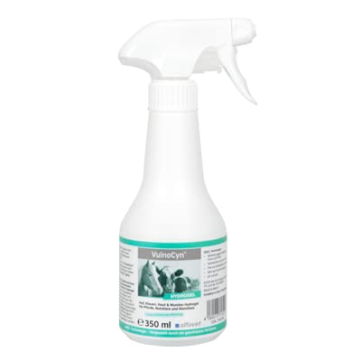 Alfavet VulnoCyn Hydrogel für Kleintiere, Pferde und Nutztiere, gegen Bakterien, Viren und Pilze, Pumpspray 350 ml von Alfavet