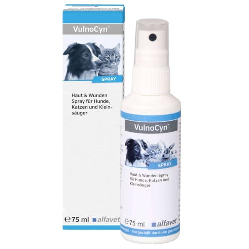 Alfavet VulnoCyn Spray, Wundspray für Hunde, Katzen und Kleintiere, gegen Bakterien, Viren und Pilze, Pumpspray 75 ml von Alfavet