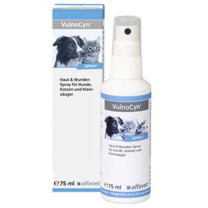 Alfavet VulnoCyn Spray, Wundspray für Hunde, Katzen und Kleintiere, gegen Bakterien, Viren und Pilze, Pumpspray 75 ml von Alfavet