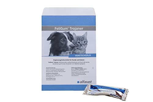 Alfavet FeliGum Trojaner, Medikamentenversteck als Snack formbar, Ergänzungsfuttermittel für Hunde und Katzen, 15 x 10g von Alfavet