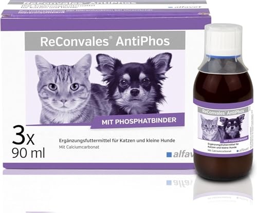 ReConvales Antiphos 3 x 90 ml-Ergänzungsfuttermittel zur Unterstützung der Nierenfunktion bei chronischer Niereninsuffizienz von Alfavet