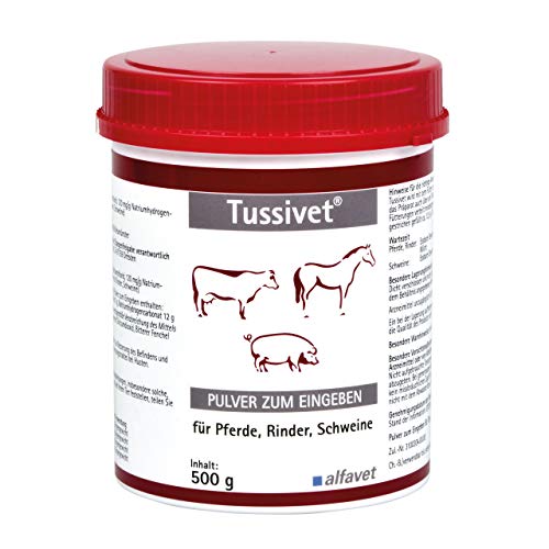 Alfavet Tussivet, Pulver zum Eingeben für Pferd, Rind und Schwein, bei Husten, 500g Dose von Alfavet