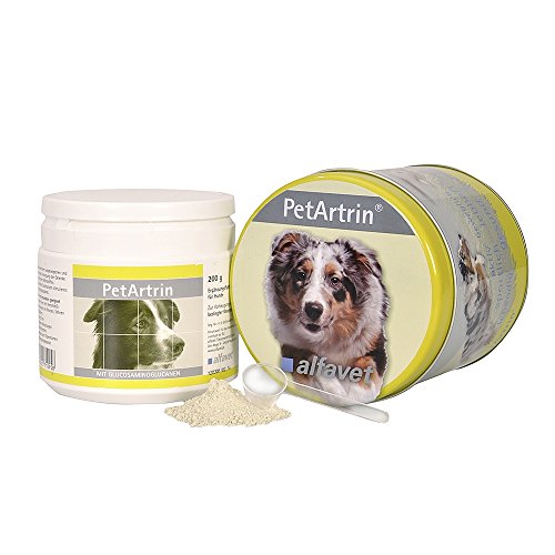 Alfavet PetArtrin, Ergänzungsfutter für Hunde, unterstützt Gelenke, Gelenkstoffwechsel bei Osteoarthritis, Pulver, Doppelpack 2x200g Dosen von Alfavet