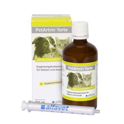 Alfavet PetArtrin forte, Ergänzungsfuttermittel für Hunde und Katzen zur Unterstützung des Gelenkstoffwechsels bei Osteoarthritis mit Omega-3-Fettsäuren, 100ml von Alfavet