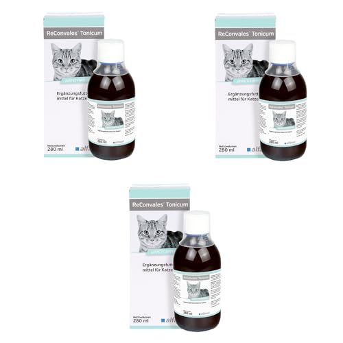 Alfavet ReConvales Tonicum Katze, 3er Pack, appetitanregendes Ergänzungsfuttermittel zur Rekonvaleszenz und bei Untergewicht, 3 x 280 ml von Alfavet