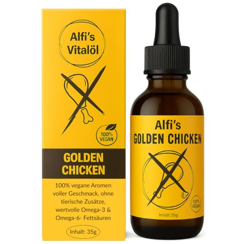 Lachsöl Alternative veganes Vitalöl für Hunde & Katzen mit Chicken Geschmack Omega 3 & 6 aus Leinöl, Nachtkerzenöl & Olivenöl mit Antioxidantien 140 Portionen Alfi´s Gourmet Kitchen von Alfi´s Gourmet Kitchen