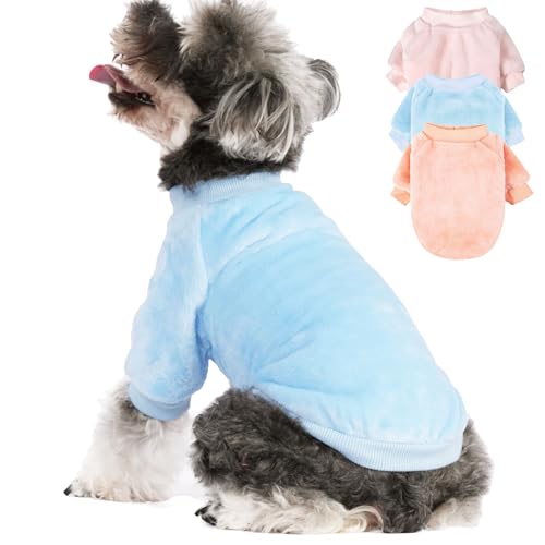 Algudbilt Hundepullover | 3er-Pack Kleiderjacken XXS – XXL für kleine Hunderassen (Männer und Mädchen), weiche Wintermäntel, Pullover für Hunde und Katzen, Haustierbekleidungsoutfits (Ballettrosa von Algudbilt