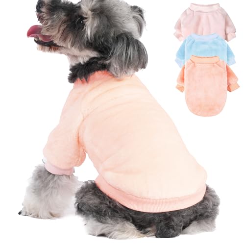 Algudbilt Hundepullover | 3er-Pack Kleiderjacken XXS – XXL für kleine Hunderassen (Männer und Mädchen), weiche Wintermäntel, Pullover für Hunde und Katzen, Haustierbekleidungsoutfits (Ballettrosa von Algudbilt