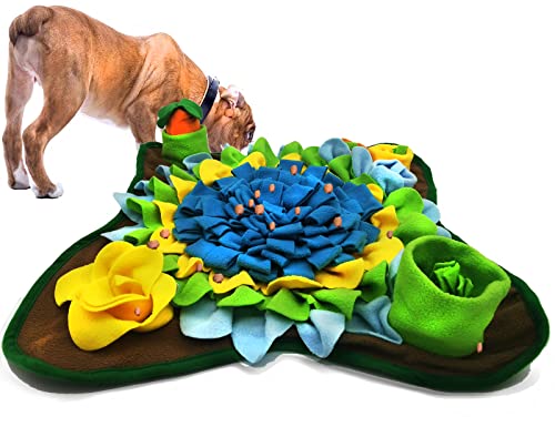 Alibuy Hunde-Schnüffelmatte, Haustier-Futtermatten, Welpen-Schnüffelunterlage, interaktives Puzzle-Spielzeug für mehrere Rassen, fördert natürliche Futtersuche, Training und Stressabbau (Blau-01) von Alibuy