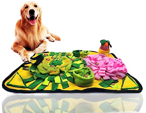 Hunde-Schnüffelmatte, Haustier-Futtermatten, Welpen-Schnüffelunterlage, interaktives Puzzle-Spielzeug für mehrere Rassen, fördert natürliche Futtersuche, Training und Stressabbau (gelb) von Alibuy