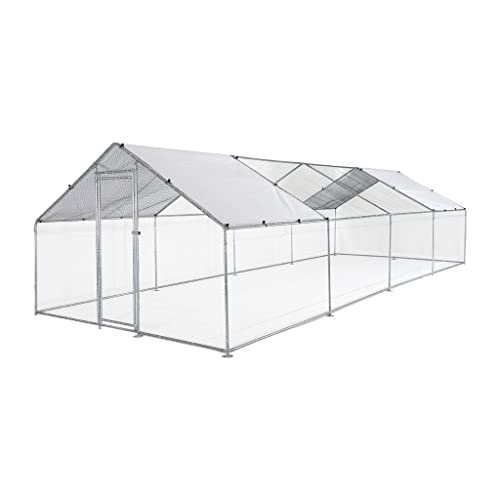 Hühnergehege 24m² BABETTE aus verzinktem Stahl, wasserdichtes und UV geschütztes Dach, Tür mit Riegel, 3x8m von Alice's Garden