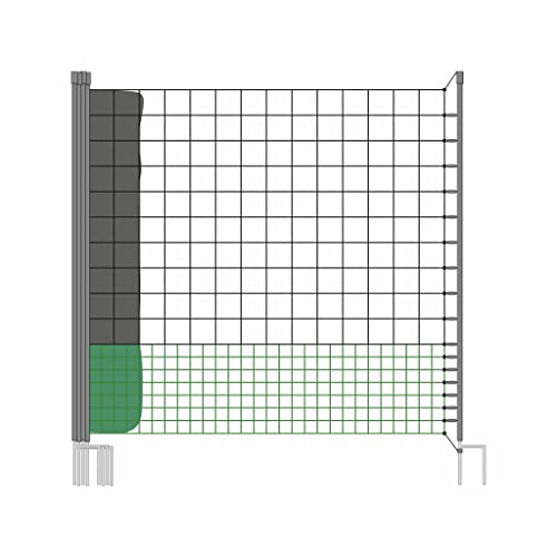 Hühnerzaun-Set 12m mit 5 Doppelspikes, verstellbar, Zugangstür, inklusive Heringe von Alice's Garden