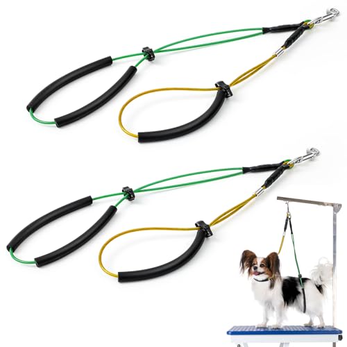 Aliceset 2 Sets No Sit Pet Haunch Holder Dog Grooming Fesseln Harness Leash Adjustable Wash Choker with Loop Noose for Grooming Table Arm Dog at Home for Small/Medium, Yellow Green Aliceset 2 Sets No Sit Pet Haunch Holder Dog Grooming Fesseln Harness Leash Adjustable Wash Choker with Loop Noose for Grooming Table Arm Dog at Home for Small/Medium, Yellow Green von Aliceset